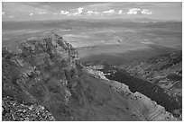 Cliffs below Mt Washington overlooking Spring Valley, morning. Great Basin National Park ( black and white)
