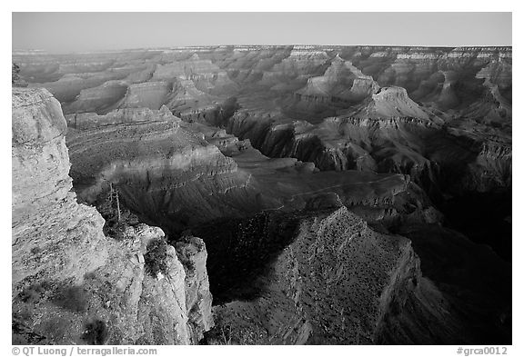 View from Yvapai Point, sunrise. Grand Canyon National Park (black and white)