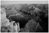 View from Yvapai Point, sunrise. Grand Canyon National Park ( black and white)
