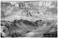 Colorado River from  South Rim. Grand Canyon National Park ( black and white)