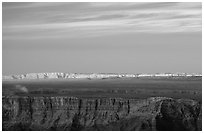 Painted Desert at sunset. Grand Canyon National Park ( black and white)