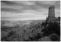 Watchtower, late afternoon. Grand Canyon National Park ( black and white)