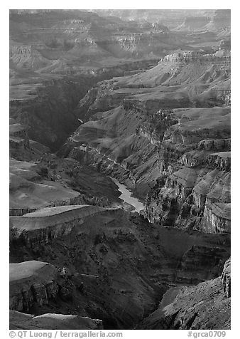Granite Gorge, afternoon. Grand Canyon National Park (black and white)