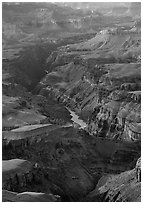 Granite Gorge, afternoon. Grand Canyon National Park ( black and white)