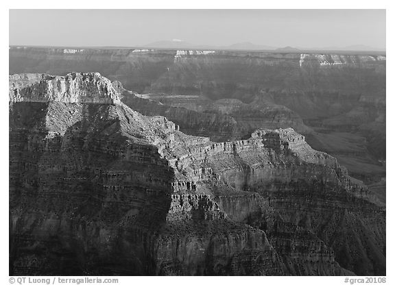 View from Point Sublime, late afternoon. Grand Canyon National Park (black and white)