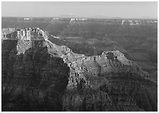 View from Point Sublime, late afternoon. Grand Canyon National Park ( black and white)