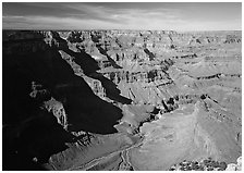 Canyon View from South Rim. Grand Canyon National Park ( black and white)