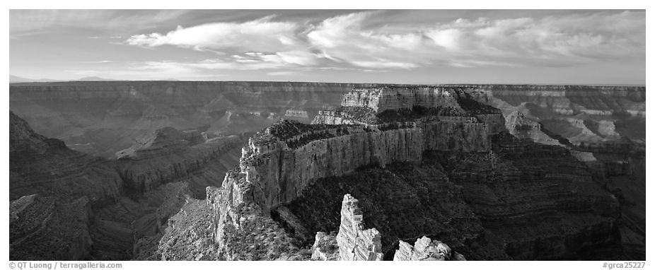 Canyon landscape from Cape Royal. Grand Canyon National Park (black and white)