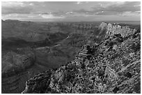 Palissades of the Desert at sunset. Grand Canyon National Park ( black and white)