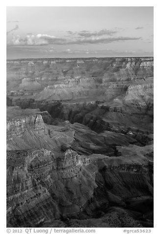 View from Moran Point at dawn. Grand Canyon National Park (black and white)