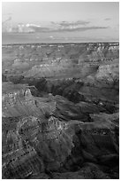 View from Moran Point at dawn. Grand Canyon National Park ( black and white)