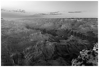 Red Canyon and Colorado gorge from Moran Point. Grand Canyon National Park ( black and white)