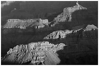Shadows and ridges from Moran Point. Grand Canyon National Park ( black and white)