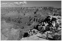 Visitor looking, Moran Point. Grand Canyon National Park ( black and white)
