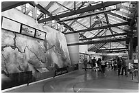 Inside main visitor center. Grand Canyon National Park ( black and white)