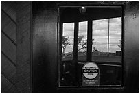 South Rim, El Tovar Hotel window reflexion. Grand Canyon National Park ( black and white)