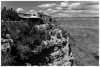 Lookout Studio designed by Mary Coulter to blend with surroundings. Grand Canyon National Park ( black and white)