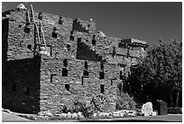 Hopi House in pueblo style. Grand Canyon National Park ( black and white)
