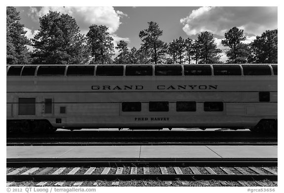Grand Canyon railway. Grand Canyon National Park (black and white)