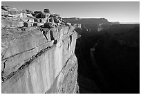 Cliff and Colorado River at Toroweap, sunrise. Grand Canyon National Park ( black and white)