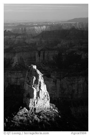 Mount Hayden from Point Imperial, late afternoon. Grand Canyon National Park (black and white)