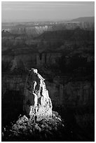 Mount Hayden from Point Imperial, late afternoon. Grand Canyon National Park, Arizona, USA. (black and white)