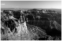 Cliffs seen from Point Imperial at sunrise. Grand Canyon National Park ( black and white)