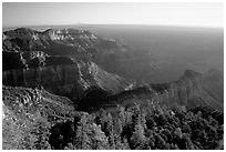 View from Point Imperial, sunrise. Grand Canyon National Park, Arizona, USA. (black and white)