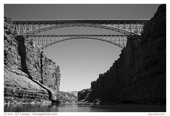 Navajo Bridge. Grand Canyon National Park (black and white)