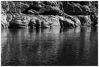 Cliff and reflection, Colorado River. Grand Canyon National Park ( black and white)