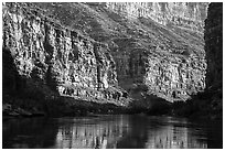 Cliffs and reflections in Marble Canyon, early morning. Grand Canyon National Park ( black and white)