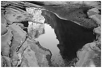 Cliffs reflected in pool, North Canyon. Grand Canyon National Park ( black and white)
