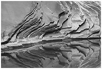 Sandstone rock layers and reflections, North Canyon. Grand Canyon National Park ( black and white)