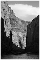 Canyon walls and shadows in late afternoon, Marble Canyon. Grand Canyon National Park ( black and white)