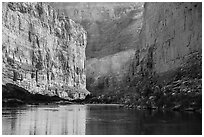River-level view of redwalls in Marble Canyon. Grand Canyon National Park ( black and white)