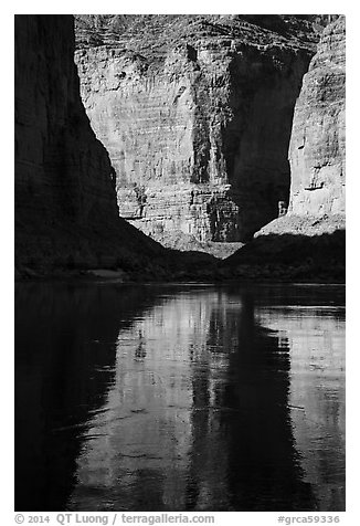 Shadows and reflections, Marble Canyon. Grand Canyon National Park (black and white)