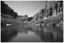 Cliffs and reflections, Marble Canyon. Grand Canyon National Park ( black and white)