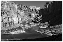 Colorado River at Nankoweap, afternoon. Grand Canyon National Park ( black and white)