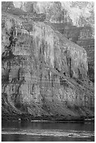 Cliffs above the Colorado River, Marble Canyon. Grand Canyon National Park ( black and white)