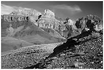 Escalante Butte from below. Grand Canyon National Park ( black and white)