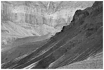 Slopes and cliffs, Escalante Butte. Grand Canyon National Park ( black and white)