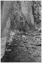 Rock walls and stream, Clear Creek gorge. Grand Canyon National Park ( black and white)