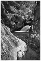 Clear Creek Canyon with waterfall. Grand Canyon National Park ( black and white)