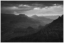 Stormy sunrise. Grand Canyon National Park ( black and white)
