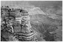 Family on Mather Point. Grand Canyon National Park ( black and white)
