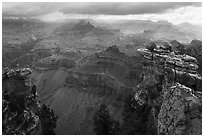 Storm clouds over Grand Canyon near Mather Point. Grand Canyon National Park ( black and white)