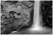 Pool and base of Mooney falls. Grand Canyon National Park, Arizona, USA. (black and white)