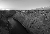Marble Canyon and Vermilion Cliffs at dawn. Grand Canyon National Park ( black and white)