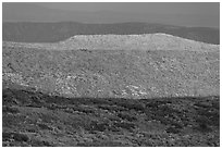 Layers of hills with autumn foliage. Mesa Verde National Park ( black and white)