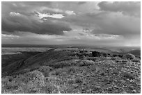 Expansive view from Park Point. Mesa Verde National Park, Colorado, USA. (black and white)